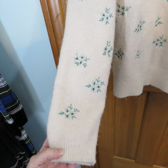 Part Two Copenhagen Cream Pullover Sweater Embroidered Crew Neck Large - Picture 4 of 11